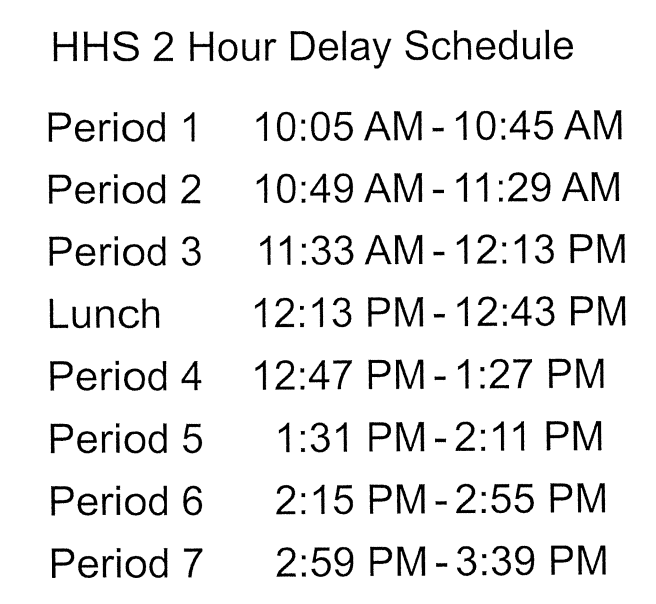2 hour delay schedule 