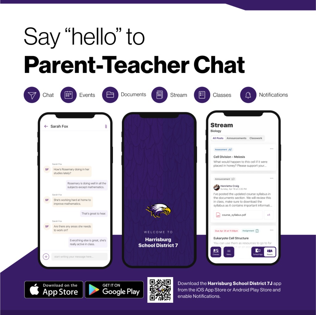 say hello to parent teacher chat rooms flyer