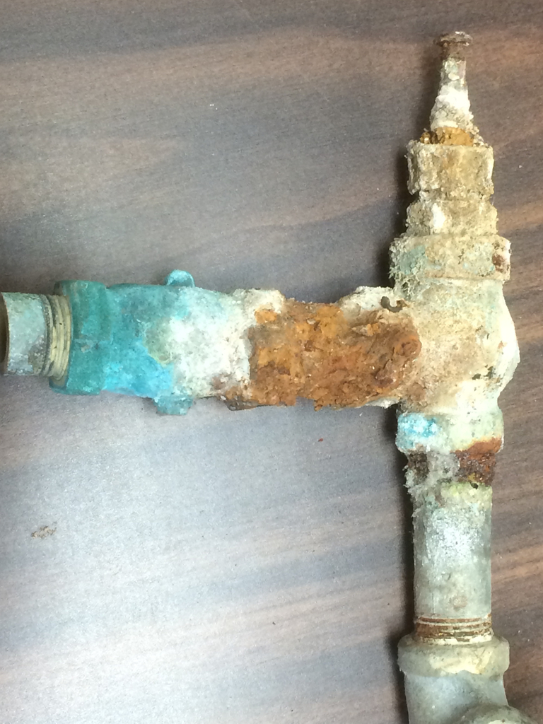 Corroded pipe that was replaced in the elementary school.